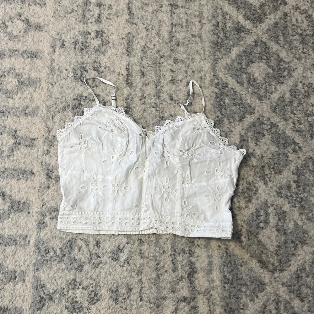 Express White Cropped Tank Top